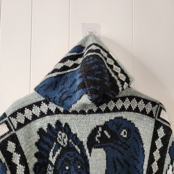 Vintage First Nations Chief Eagle Zip Sweater Hoodie Indigenous 90s 1990s Mens - Picture 7 of 8